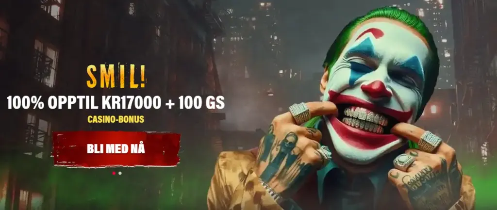 Banner for casinoets velkomsttilbud.