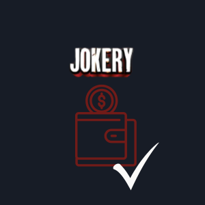 Et lommebok-symbol under Jokery Casino-logoen